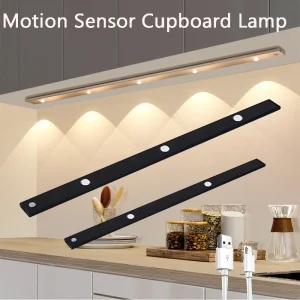 Motion Sensor LED Light USB Rechargeable Magnetic Under Cabinet Cupboard Lamp