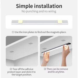 LED Motion Sensor Light USB Rechargeable Magnetic Under Cabinet Light Kitchen